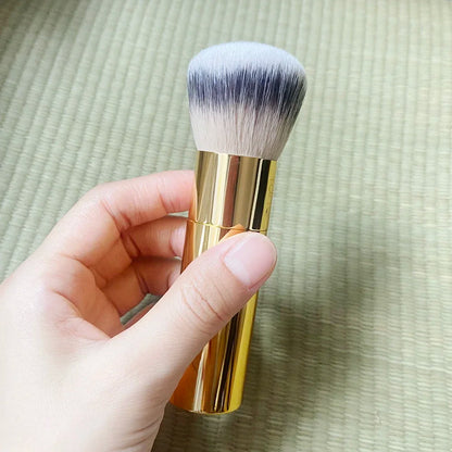 The Buffer Airbrush Finish Bamboo Foundation Brush with Dense Soft Synthetic Hair Makeup Brush for Powder Bronzer Blush